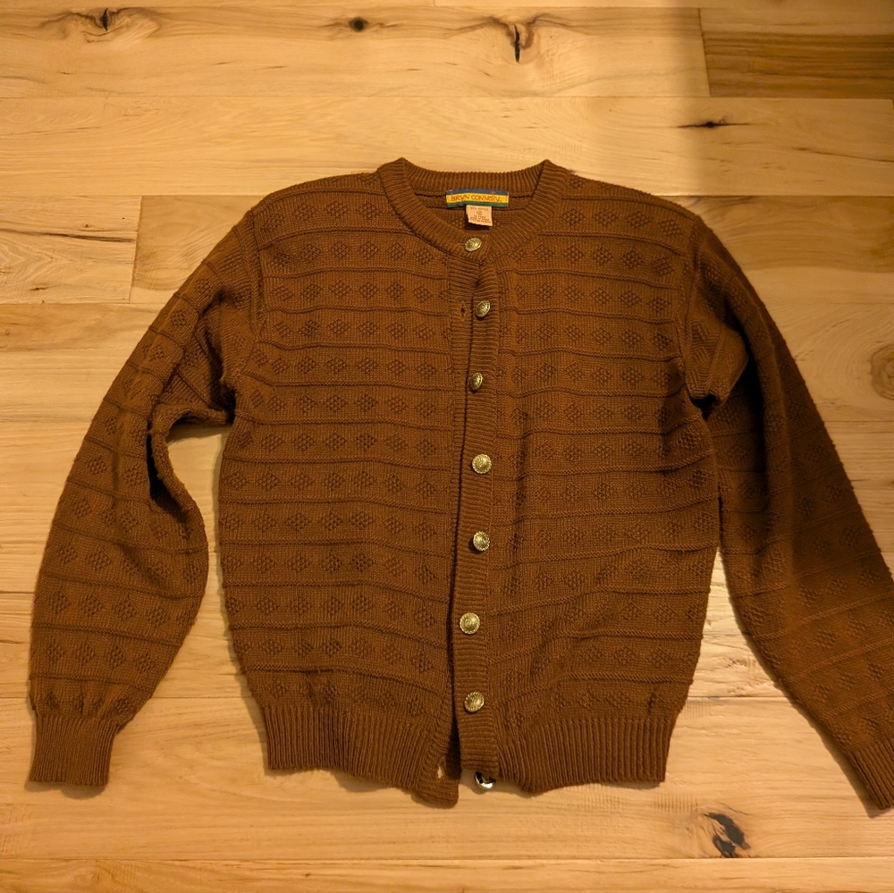 Vintage Bryan Connelly Women's Brown Button Down Cardigan S